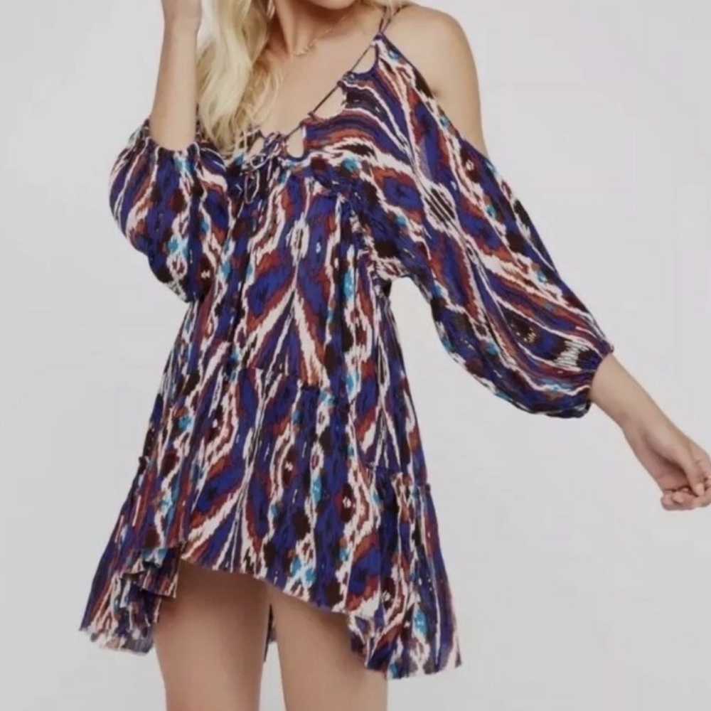 Free People Cold-Shoulder Monarch Mini Dress